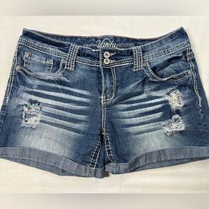 Premium Vanity Collection Women's Size 30 Zip Up Five Pocket Cuffed Jean Shorts